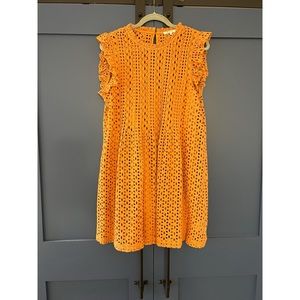 WORN ONCE MADEWELL EYELIT DRESS.